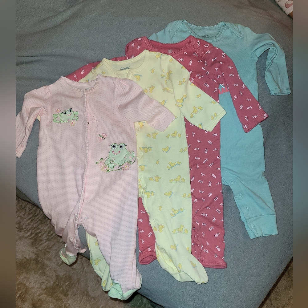 Set Of 4 - Little Girl Jammies 6 Months